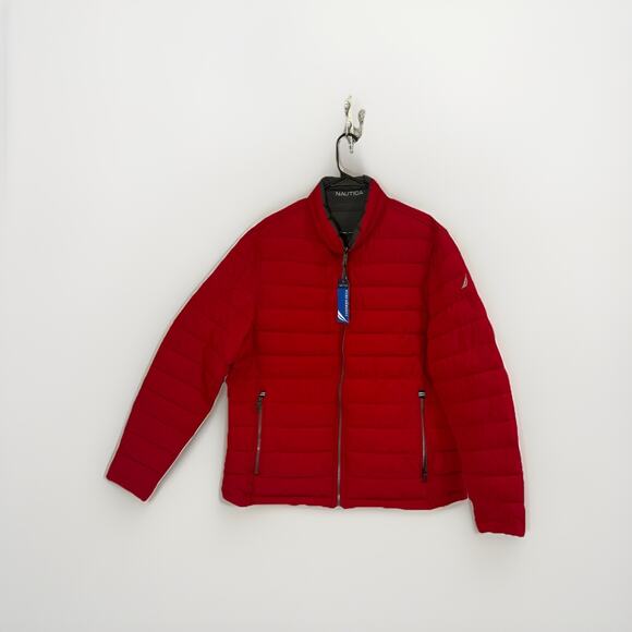 Nautica Men’s XL Red Reversible Puffer Jacket Water-Resistant Active Stretch NWT - Picture 1 of 11